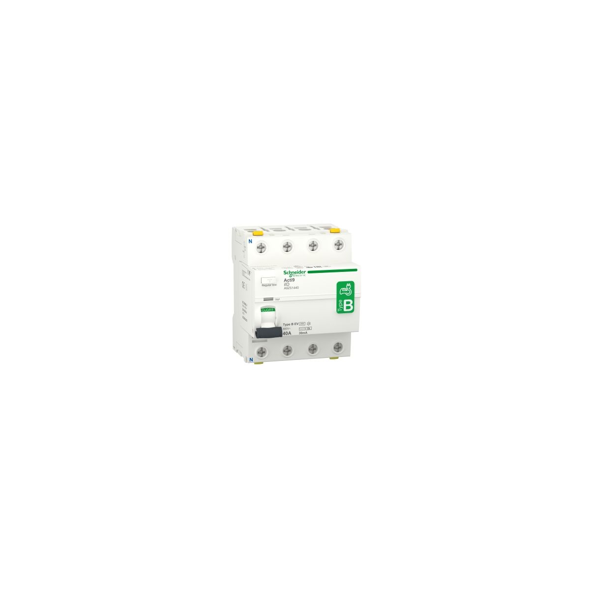 Schneider Electric (RCCB), Acti9, ID, 4P, 40A, Type B-EV, 30mA